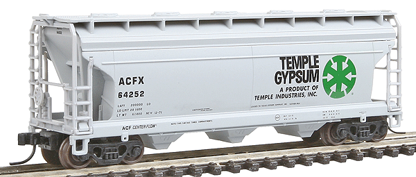 Atlas N Trainman(R) ACF(R) 3560 Center Flow Covered Hopper - Assembled -- Temple Gypsum (ACFX) #64252