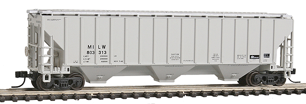 Trainman(R) Thrall 4750 Covered Hopper - Ready to Run -- Milwaukee Road #803313 (gray, Reporting Marks Only)