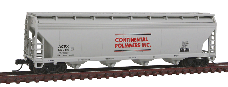 ACF(R) 5250 4-Bay Covered Hopper - Ready to Run -- Continental Polymers ACFX #59350 (gray, red Logo)