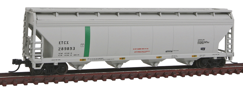 ACF(R) 5250 4-Bay Covered Hopper - Ready to Run -- Eastman Chemical ETCX #289893 (gray, green, No Logo)