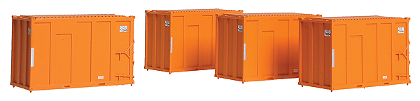 20' High-Cube MSW Trash Container 4-Pack - Ready to Run -- East Carbon Developement Company DSEU Set #2 (Orange)