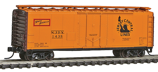 40' Plug-Door Boxcar - Ready to Run -- Central Railroad of New Jersey #1438 (orange, Boxcar Red, black)