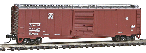 50' Single-Door Boxcar - Ready to Run -- National Railways of Mexico #79947 (Boxcar Red, Small Logo)
