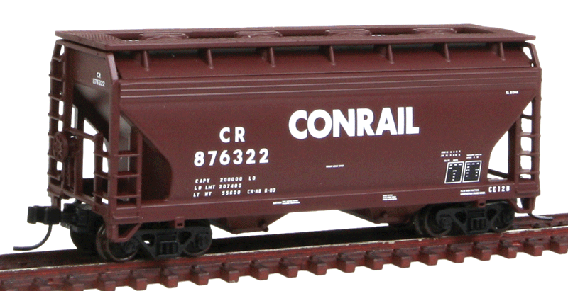 2-Bay Centerflow Hopper - Ready to Run -- Conrail #876322 (Boxcar Red, white)