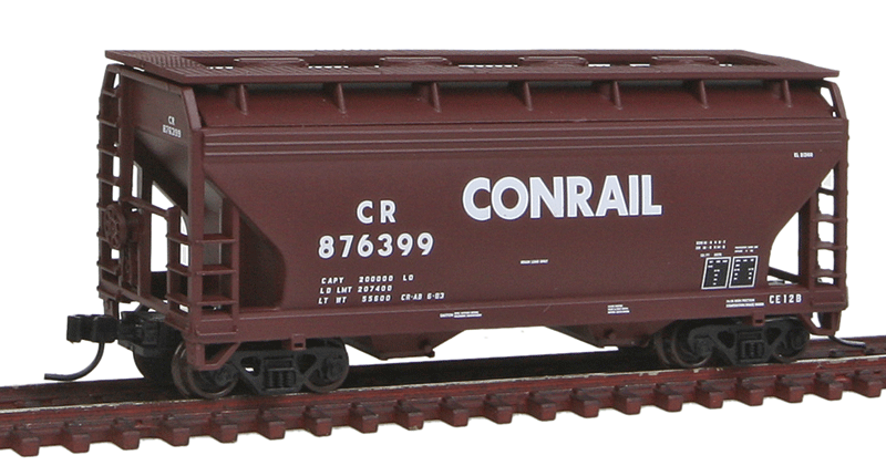 2-Bay Centerflow Hopper - Ready to Run -- Conrail #876399 (Boxcar Red, white)
