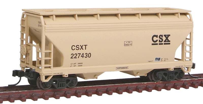 2-Bay Centerflow Hopper - Ready to Run -- CSX #227430 (tan, black)