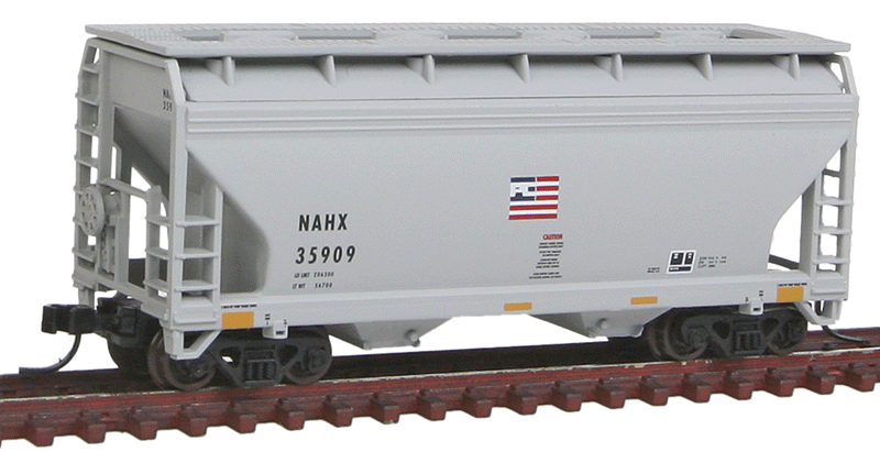 2-Bay Centerflow Hopper - Ready to Run -- GE Railcar Leasing NAHX #35909 (Flag Logo, yellow Conspicuity Markings)