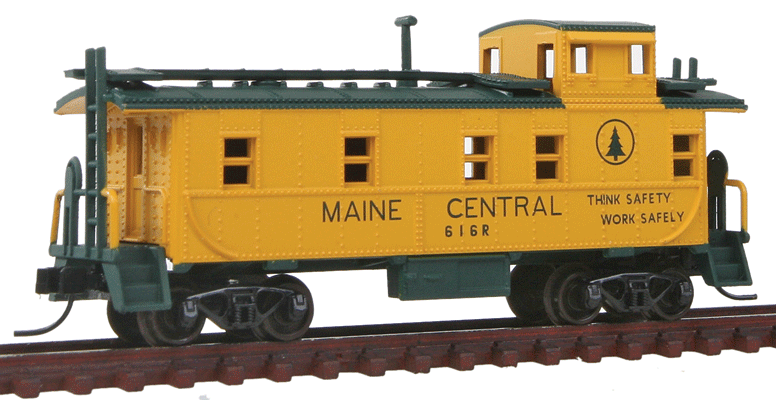 34' Cupola Caboose - Ready to Run -- Maine Central #616 (Harvest Gold, green)-1