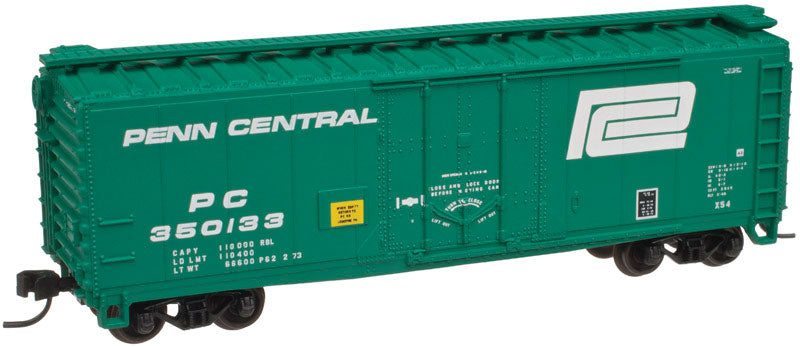 40' Plug-Door Boxcar - Ready to Run -- Penn Central #350295 (jade green, white)