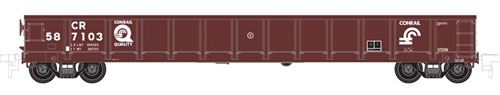 Evans 52' Gondola - Ready to Run -- Conrail #587137 (Boxcar Red, white, Quality Logo)