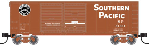 40' Double-Door Boxcar - Ready to Run -- Southern Pacific #64007 (Boxcar Red, black, Lines Logo, Sans Serif Lettering