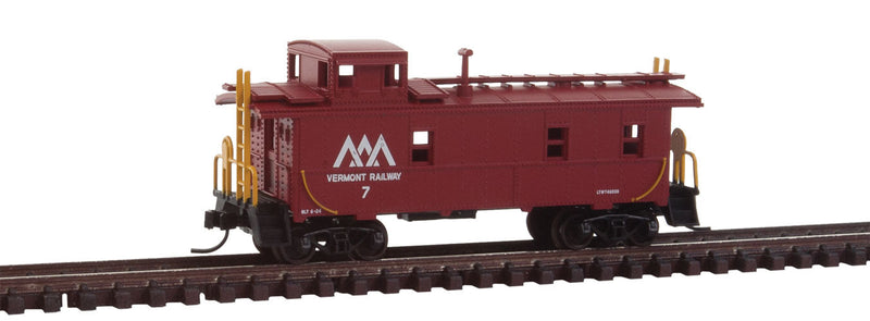 34' Steel Cupola Caboose - Ready to Run -- Vermont Railway #7 (red, white)