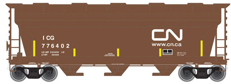 ACF 3560 Covered Hopper - Ready to Run -- Canadian National ICG #776404 (Boxcar Red, white, Website Noodle Logo)