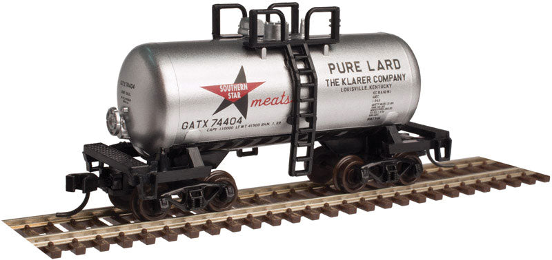 28' Beer Can Shorty Tank Car - Ready to Run -- Southern Star Lard GATX #74419 (silver, black red)
