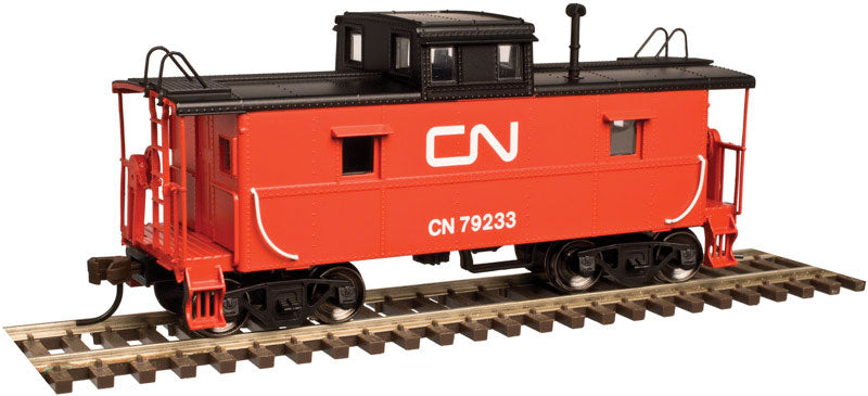 C&O-Style Steel Center-Cupola Caboose - Ready to Run -- Canadian National #79220 (red, black; Noodle Logo)