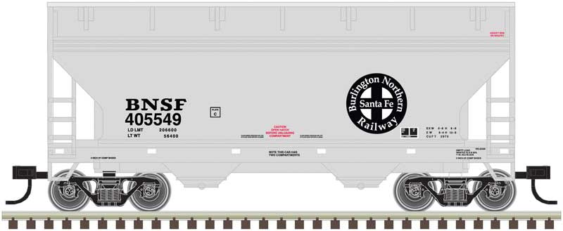 2-Bay Centerflow Hopper - Ready to Run -- Burlington Northern Santa Fe #405439 (gray, black, Circle Cross Logo)