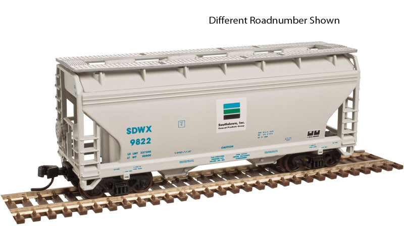 2-Bay Centerflow Hopper - Ready to Run -- Southdown Cement #9814 (gray, blue)