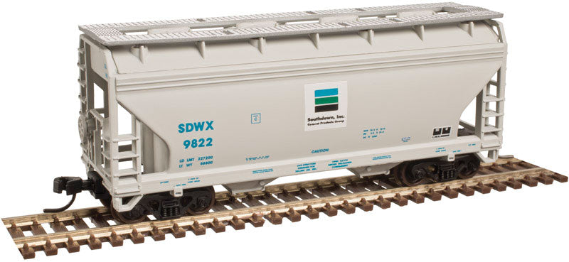 2-Bay Centerflow Hopper - Ready to Run -- Southdown Cement #9822 (gray, blue)