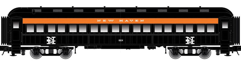 ACF Heavyweight 60' Coach - Ready to Run -- New Haven #6843 (black, orange, white)