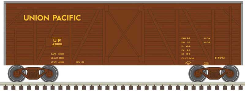 40' Steel Stock Car - Ready to Run -- Union Pacific 48211D (Boxcar Red, silver)