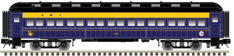 ACF Heavyweight 60' Coach - Ready to Run -- Central Railroad of New Jersey 1088 (blue, yellow, black)