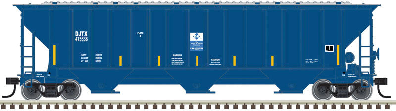 Thrall 4750 3-Bay Covered Hopper - Ready to Run -- David J. Joseph Transportation 475586 (blue, white)