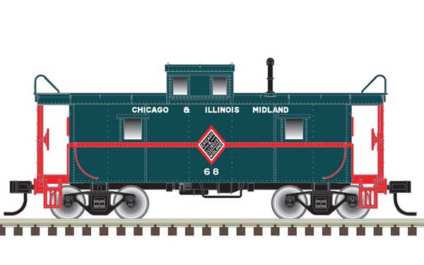 C&O-Style Steel Center-Cupola Caboose - Ready to Run -- Chicago & Illinois Midland 70 (green, red)