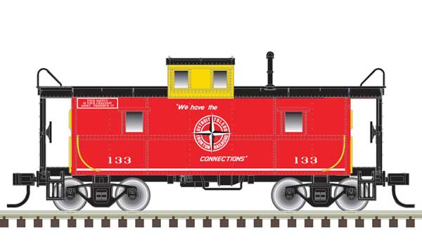 C&O-Style Steel Center-Cupola Caboose - Ready to Run -- Detroit, Toledo & Ironton 133 (red, yellow)