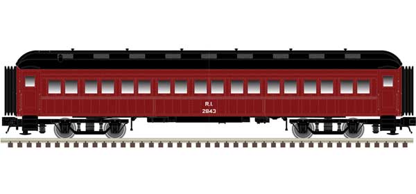 ACF Heavyweight 60' Coach - Ready to Run -- Rock Island #2855 (red, black)
