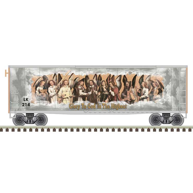 40' Plug-Door Boxcar - Ready to Run -- 2023 Christmas Car #LK214 (gold theme)