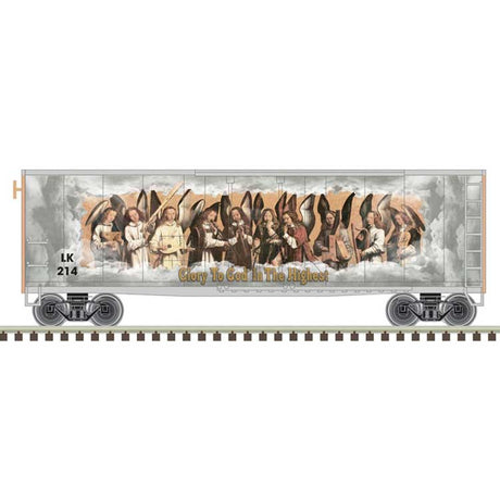 40' Plug-Door Boxcar - Ready to Run -- 2023 Christmas Car #LK214 (gold theme)