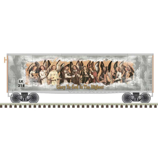 40' Plug-Door Boxcar - Ready to Run -- 2023 Christmas Car #LK214 (gold theme)