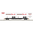 50' Piggyback Flatcar w/Two 24' Trailers - Ready to Run -- Central Railroad of New Jersey #307 (Hoffman Trailers, white, black, red)