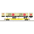 50' Piggyback Flatcar w/Two 24' Trailers - Ready to Run -- Texas Transportation Co. #107 (Pearl Trailers, tan, black, red)