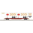 50' Piggyback Flatcar w/Two 24' Trailers - Ready to Run -- TTX #475144 (Schaefer Trailers, white, red, gold)