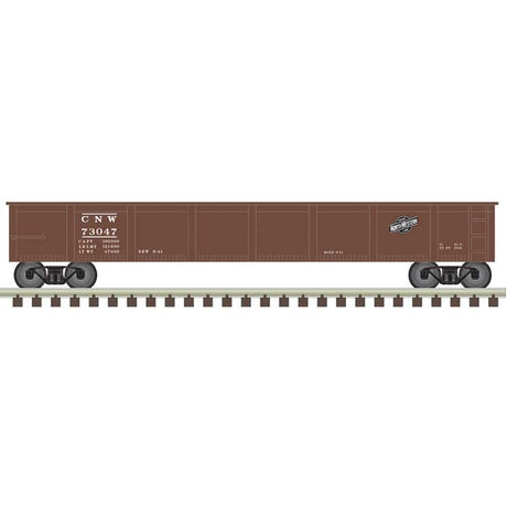 42' Steel Gondola w/Cement Container Load - Ready to Run - Master(R) -- Chicago & North Western #73047 (Boxcar Red, white)