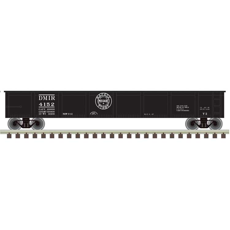 42' Steel Gondola w/Cement Container Load - Ready to Run - Master(R) -- Duluth, Missabe & Iron Range #4152 (black, white)