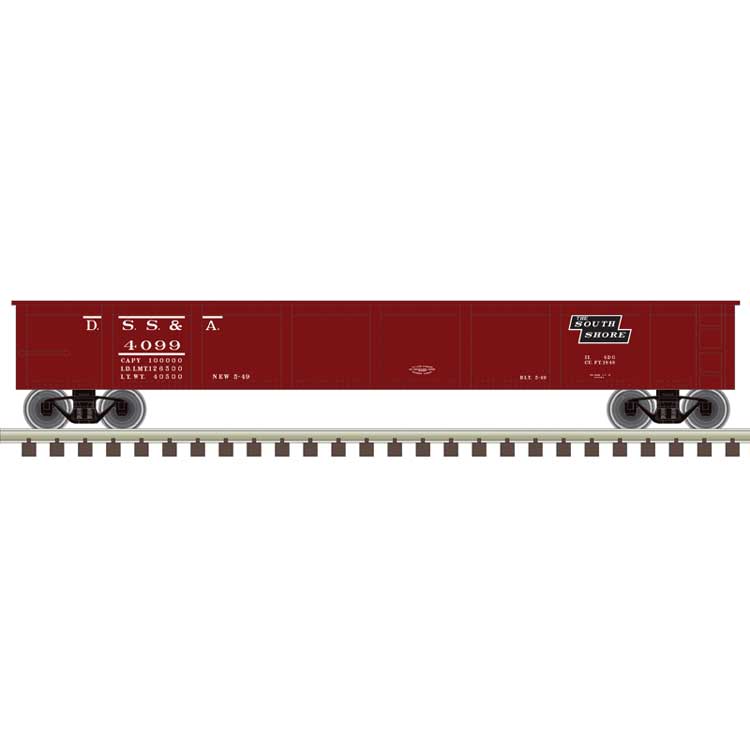 42' Steel Gondola w/Cement Container Load - Ready to Run - Master(R) -- Duluth, South Shore & Atlantic #4099 (Boxcar Red, white)