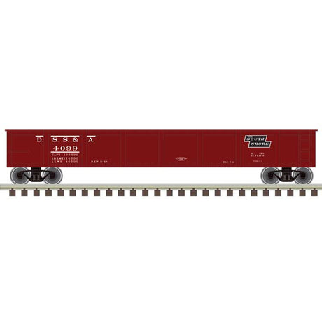 42' Steel Gondola w/Cement Container Load - Ready to Run - Master(R) -- Duluth, South Shore & Atlantic #4099 (Boxcar Red, white)