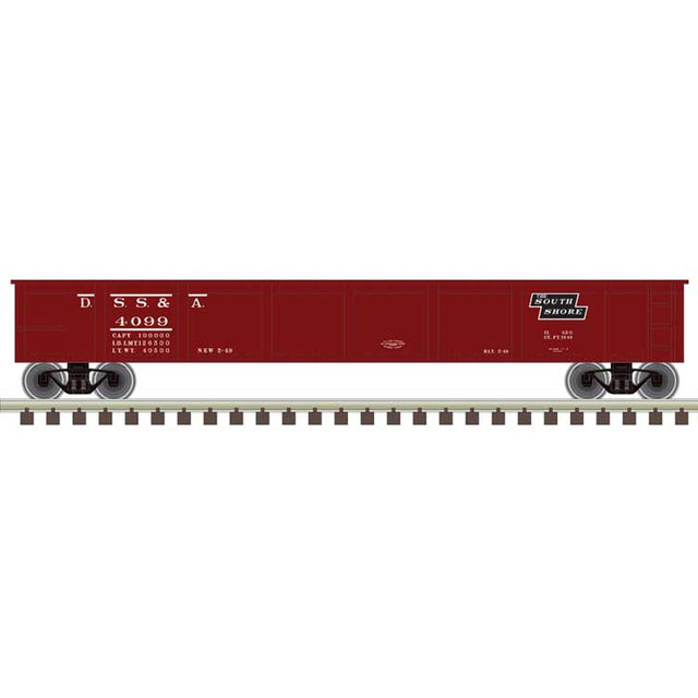 42' Steel Gondola w/Cement Container Load - Ready to Run - Master(R) -- Duluth, South Shore & Atlantic #4099 (Boxcar Red, white)
