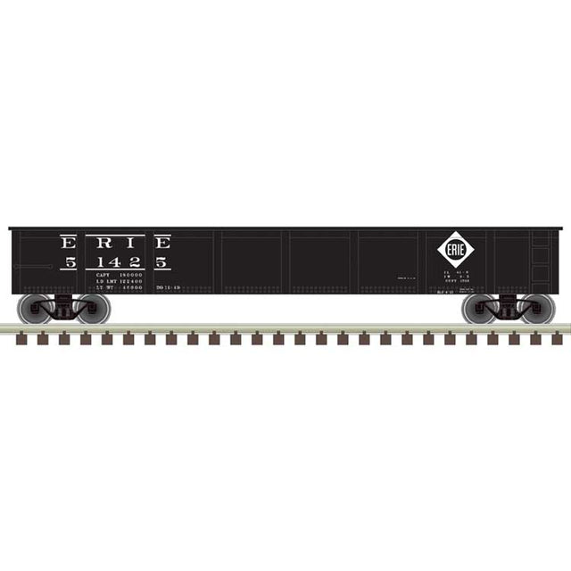 42' Steel Gondola w/Cement Container Load - Ready to Run - Master(R) -- Erie #51425 (black, white)