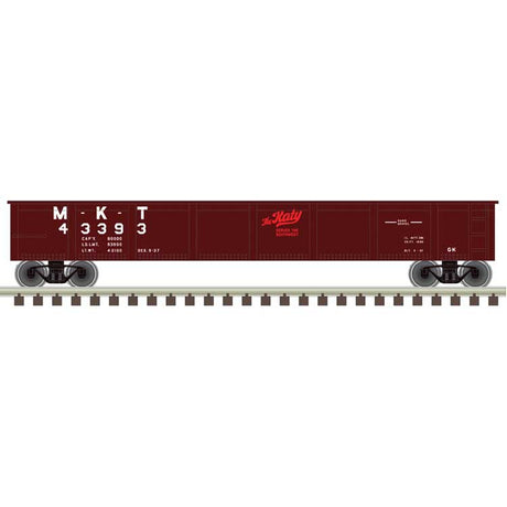 42' Steel Gondola w/Cement Container Load - Ready to Run - Master(R) -- Missouri-Kansas-Texas #43393 (Boxcar Red, white)