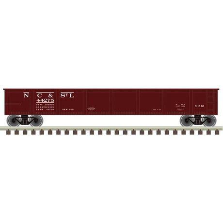42' Steel Gondola w/Cement Container Load - Ready to Run - Master(R) -- Nashville, Chattanooga & St. Louis #44499 (Boxcar Red, white)