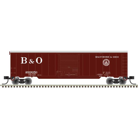 50' Single-Door Boxcar - Ready to Run -- Baltimore & Ohio #299050 (Boxcar Red, 13 States Logo)