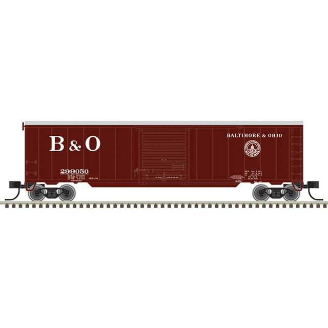 50' Single-Door Boxcar - Ready to Run -- Baltimore & Ohio #299050 (Boxcar Red, 13 States Logo)