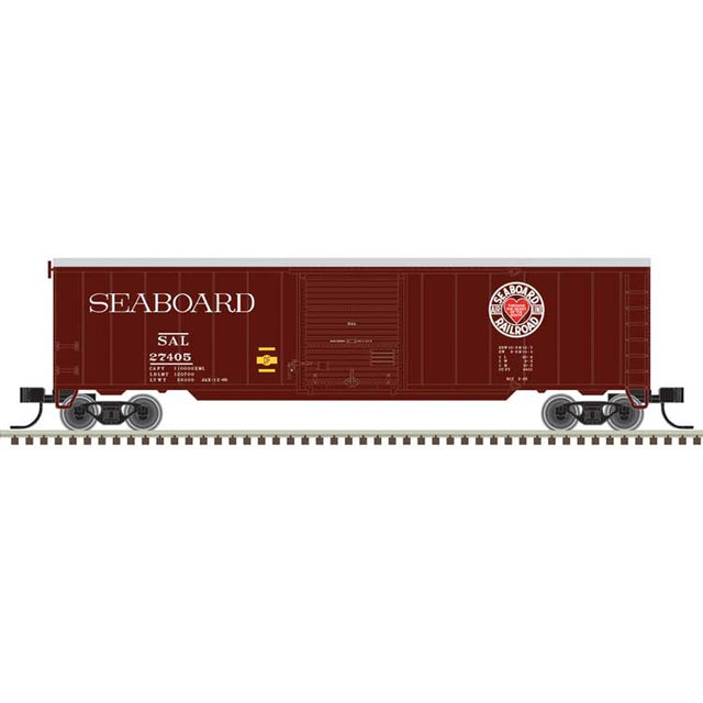 50' Single-Door Boxcar - Ready to Run -- Seaboard Air Line #27405 (Boxcar Red, red, Heart Logo)