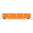 85' Trash Container Flatcar with 4 MSW Containers - Ready to Run -- East Carbon DSEX #7209/DSEU 70652, 70804, 70877, 71133 (orange)