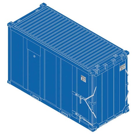 20' High-Cube MSW Trash Container 4-Pack - Ready to Run -- RSGU #2011, 2064, 2266, 2304 (light blue)