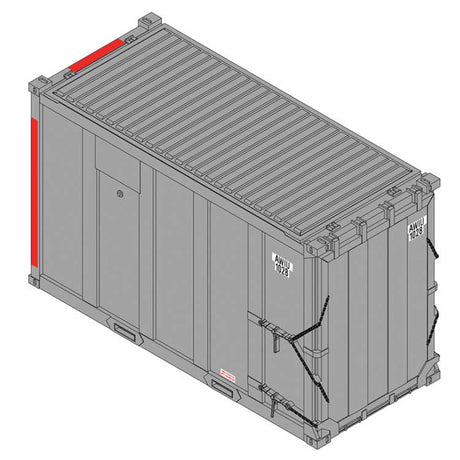20' High-Cube MSW Trash Container 4-Pack - Ready to Run -- Sajo Transport AWIU #1006, 1020, 1092, 1251 (gray, red)