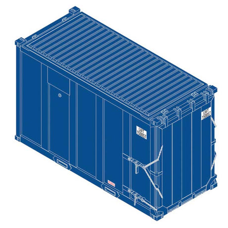 20' High-Cube MSW Trash Container 4-Pack - Ready to Run -- General American LWT #150057, 150604, 150986, 151308 (dark blue)